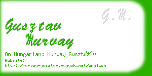 gusztav murvay business card